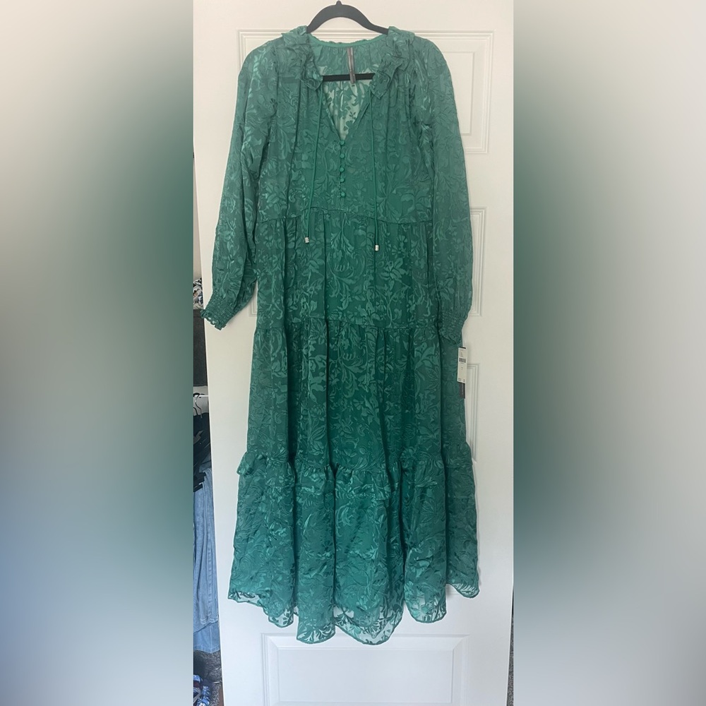 Anthropologie Green The Marais Dress